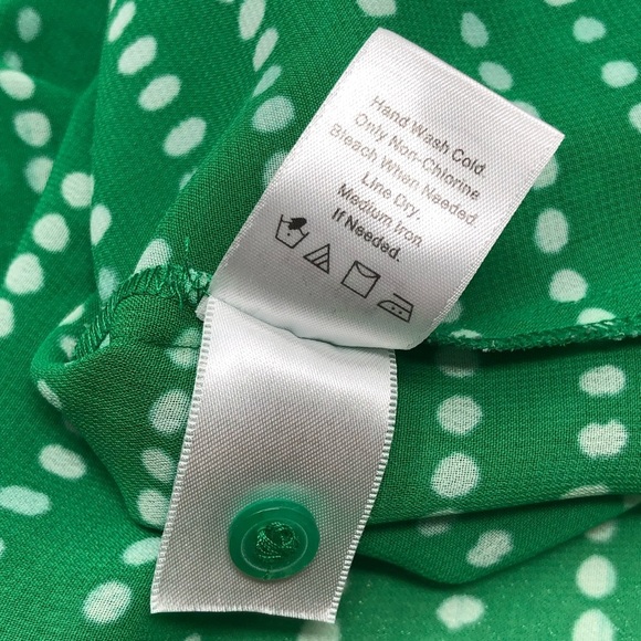 05 Green With White Polka Dot Blouse Size 4-6 - Picture 10 of 11